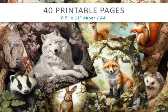 Animal Illustrations Printable Pages: A Designer's Resource for Authentic Artistry