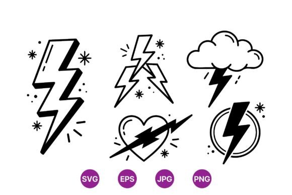 Bold Lightning Icon Illustrations: Pure Power in Vector Form