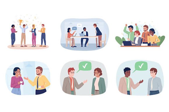 Business Illustrations Set: Humanize Your Brand's Story