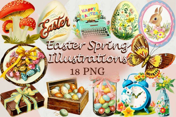 Capturing the Season: Watercolor Easter Spring Illustrations
