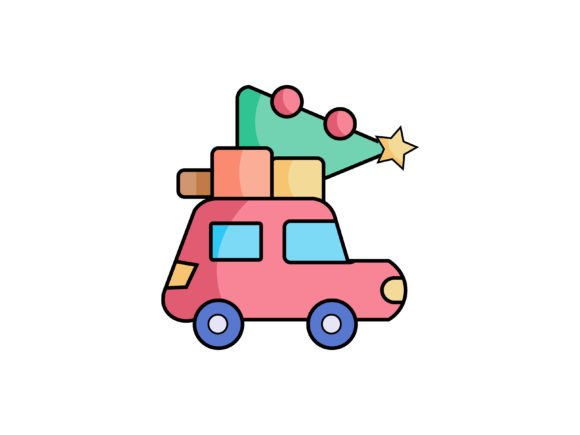 Christmas Car Tree Illustrations: A Festive Design Asset for Every Project