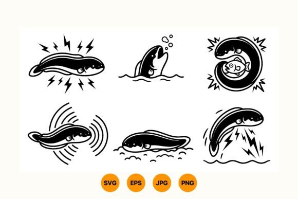 Electric Eel SVG Illustrations: Bold Line Art for Dynamic Projects