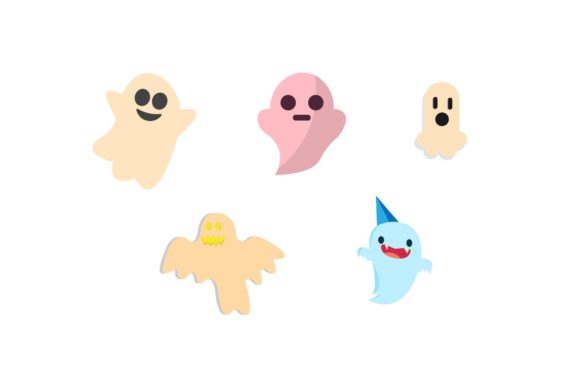 Halloween Ghost Illustrations Set for Spooky Design Projects