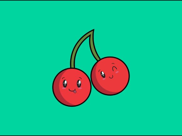 Kawaii Fruit Cherry Illustrations: A Sweet Asset for Modern Design