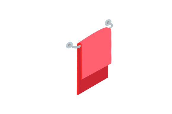 Red Bathroom Towel Vectors: Elevate Your Visuals