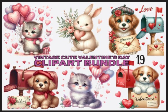 Timeless Charm: Using Retro Adorable Love Illustrations in Your Projects