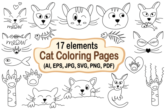Unleash Creativity with Premium Cat Coloring Pages Illustrations