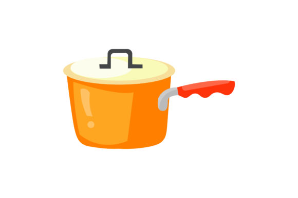 Warm Up Your Visuals with Kitchen Pan Orange Color Illustrations